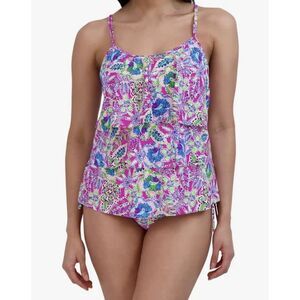 Stella Parker Women Size S Swimming Suit Tropical Floral 2 piece‎ Multicolor NWT